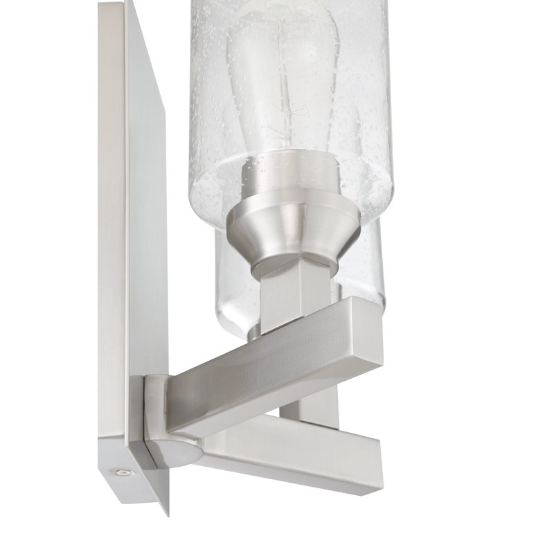 Applique murale à bras 2 lumières Tereza, Nickel poli brossé