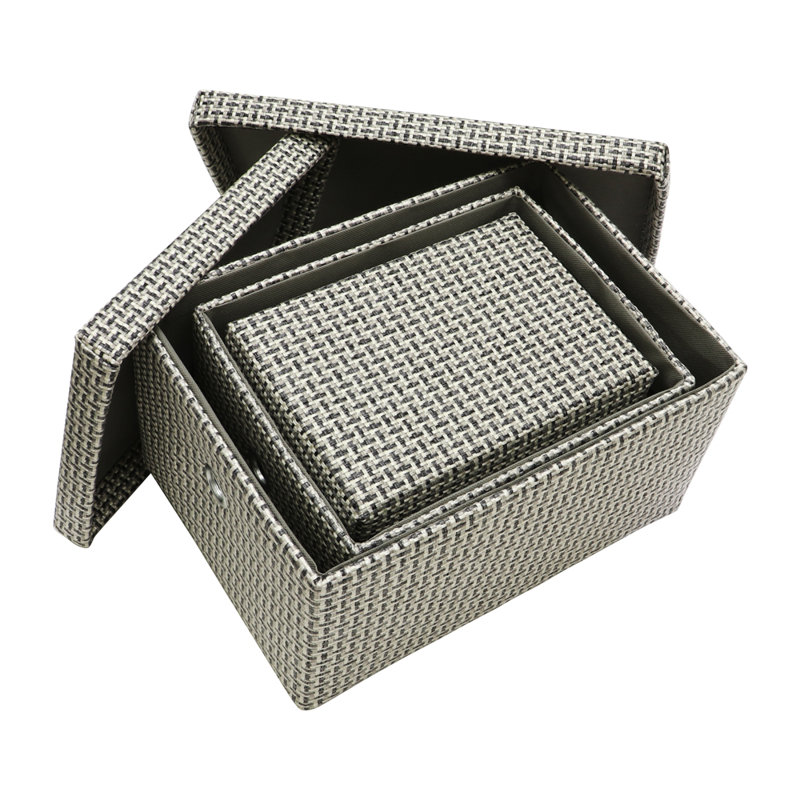 JVL Fabric Decorative Basket, Grey