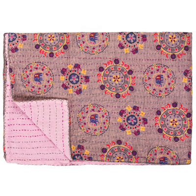 Jeté en coton Kantha Vintge