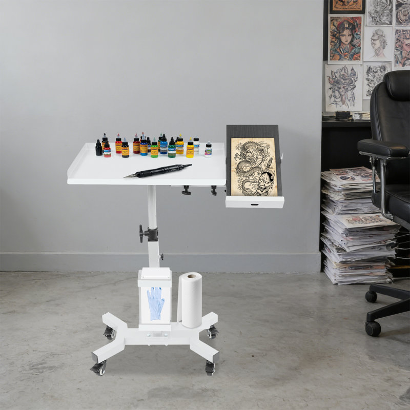 Chariot-plateau avec station de table rotative, Argent argent