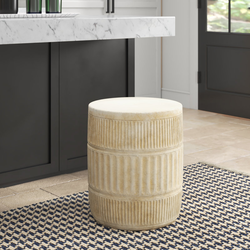 Oakley MGO Accent Stool, Cream