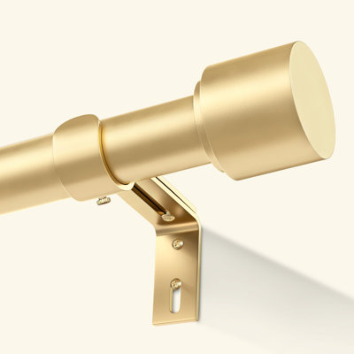 Gold Curtain Rods for Windows 66 to 120 Inch | 1 Inch Adjustable Heavy Duty Easy Install Curtain Rods Set for Patio, Farmhouse, Bedroom, Living Room (Gold, 30"-120")