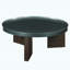 Table basse vert noirâtre et chêne fumé