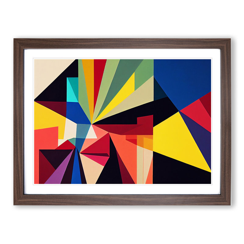 Attractive Modern Abstract Art - Framed Print, Walnut