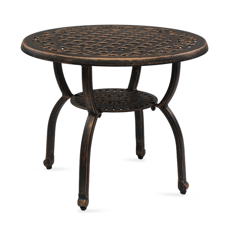 Kirklan Round Metal Outdoor Side Table , 23.6'' in. W 23.6'' in. D