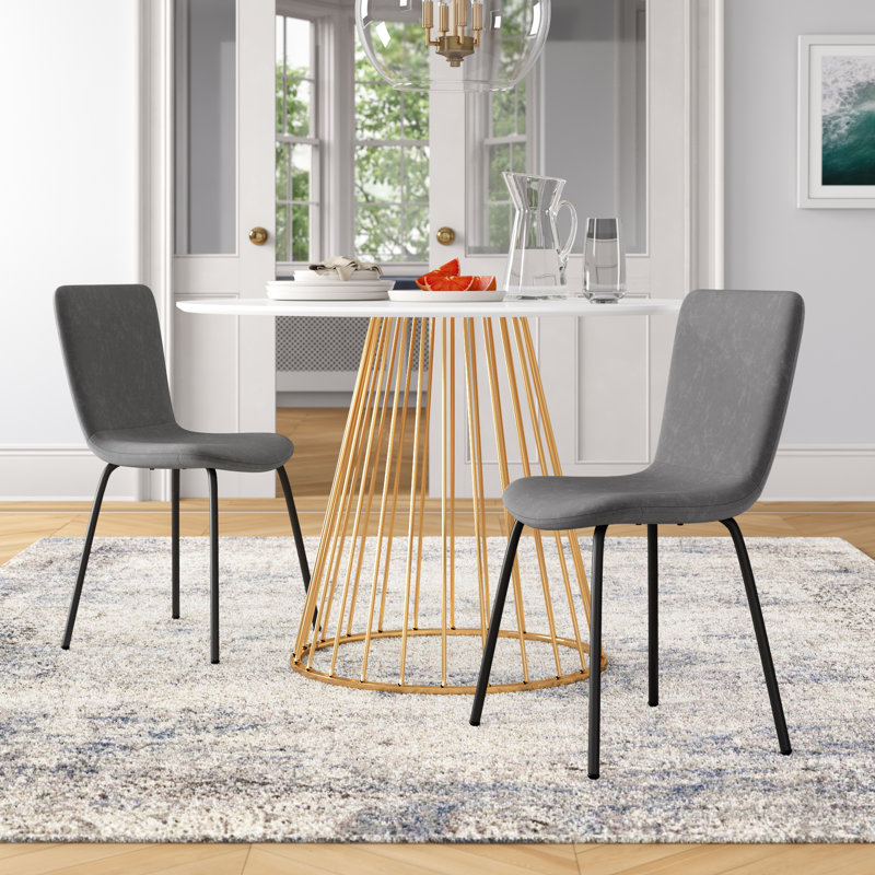 Fetzer Upholstered Side Chair, Charcoal
