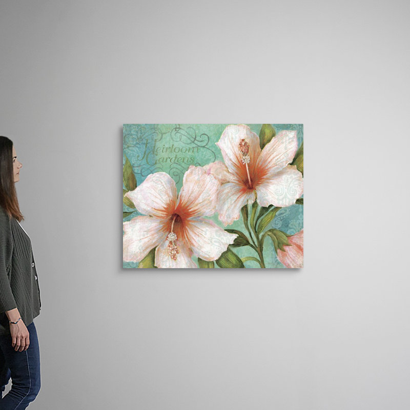 Hibiscus, art mural sur toile, Toile tendue, H 32 po x l 40 po x P 1,25 po