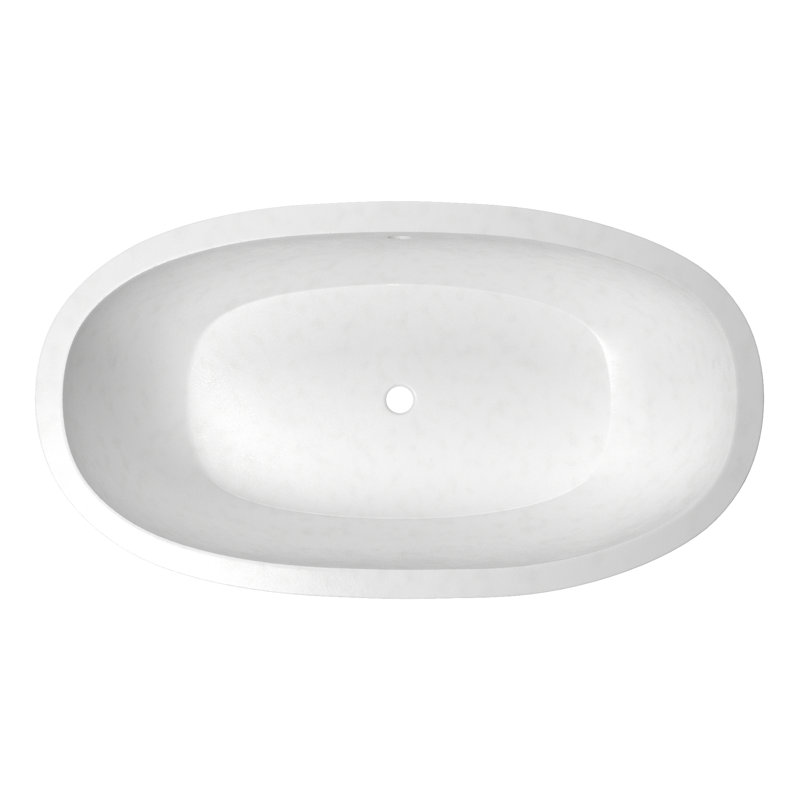 Avalon NativeStone Freestanding Soaking Cement Bathtub, Pearl, 22" H x 36" W x 66" L