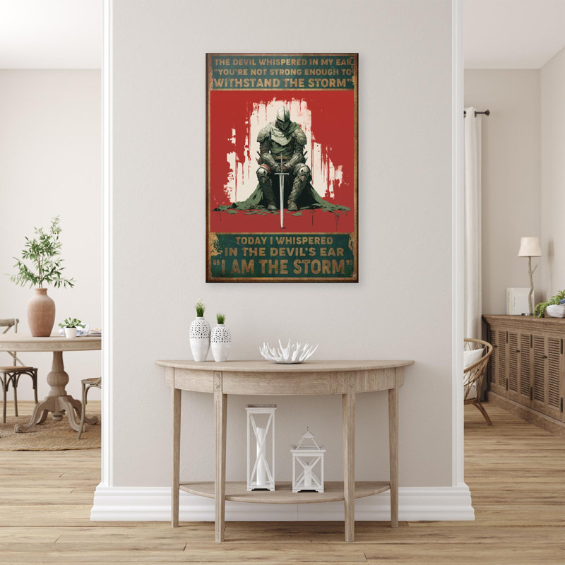Jaquese Warrior I Am The Storm - 1 pièce, reproduction d'art graphique sur toile tendue, H 14 po x l 11 po x P 1,25 po