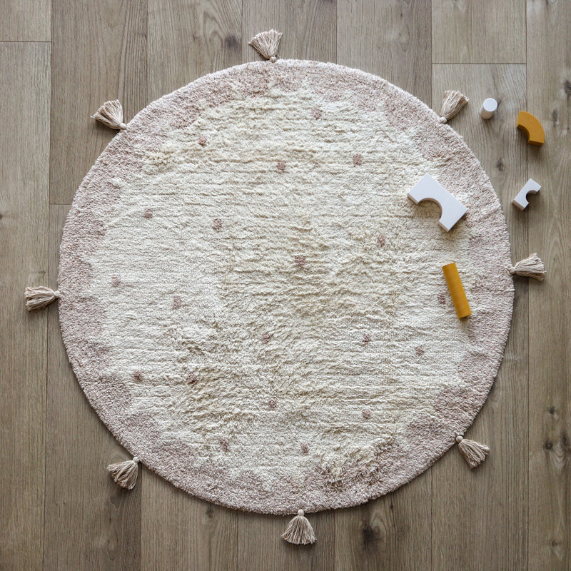 Round Summerdale Solid Colour Cotton Hand Woven 110cm X 110cm Area Rug