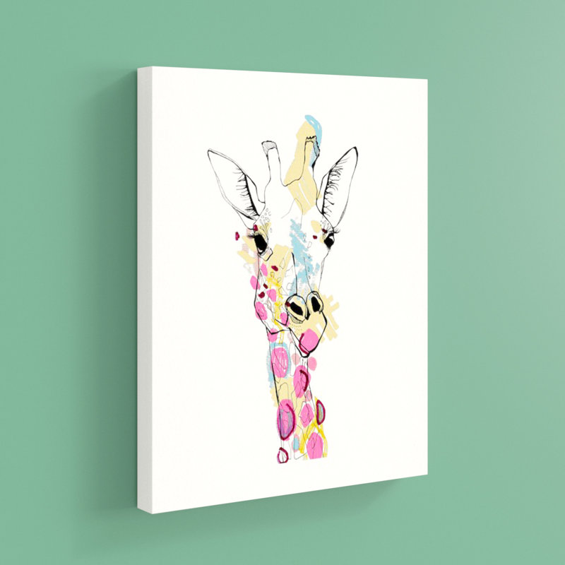 «Giraffe Color» par Casey Rogers - impression non encadrée, H 14 po x l 11 po x P 1 po