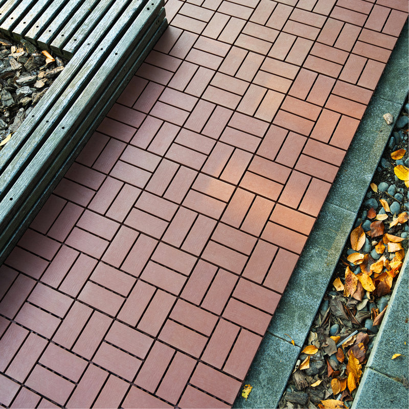 Carreaux de terrasse en plastique emboîtables, Brun