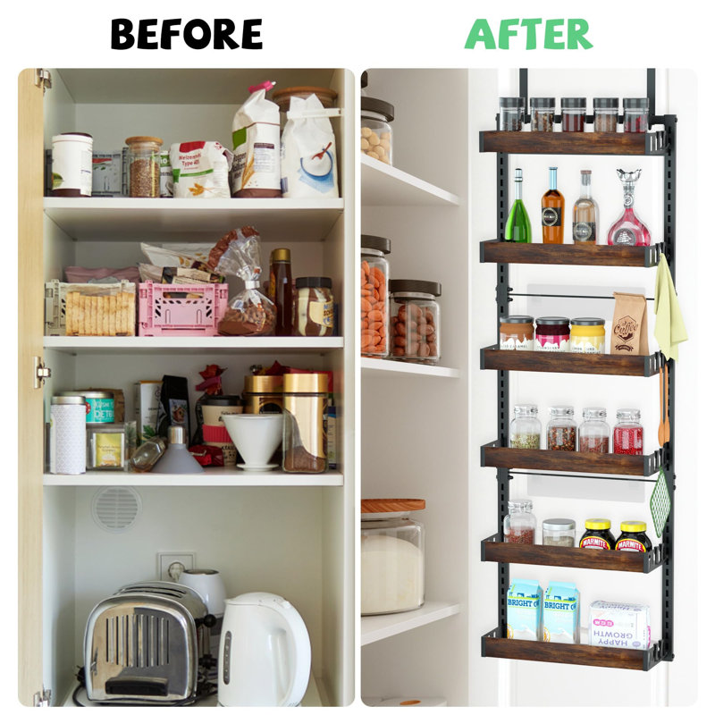 Freestanding Spice Rack with Adjustable Racks