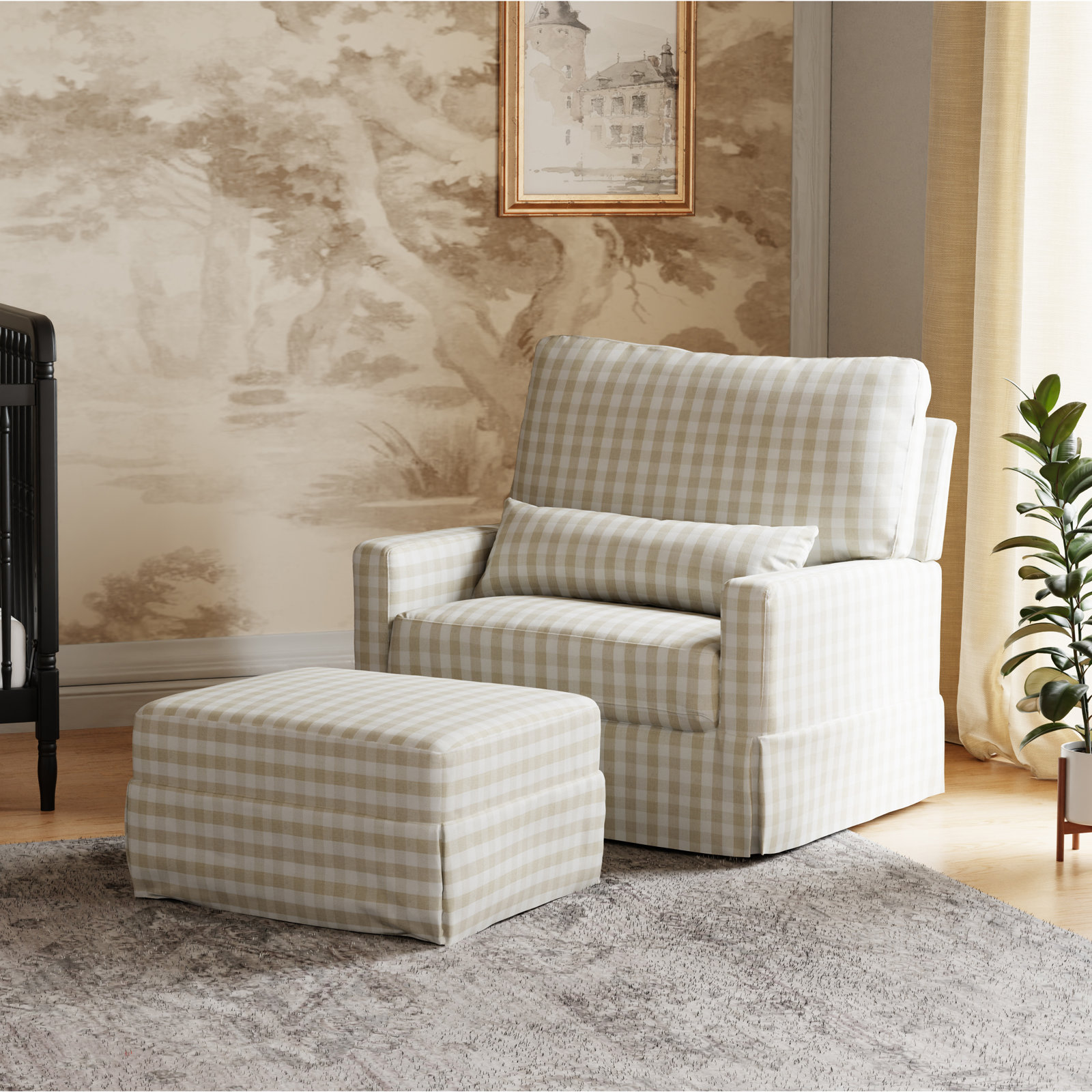 Crawford Swivel Glider, Tan 