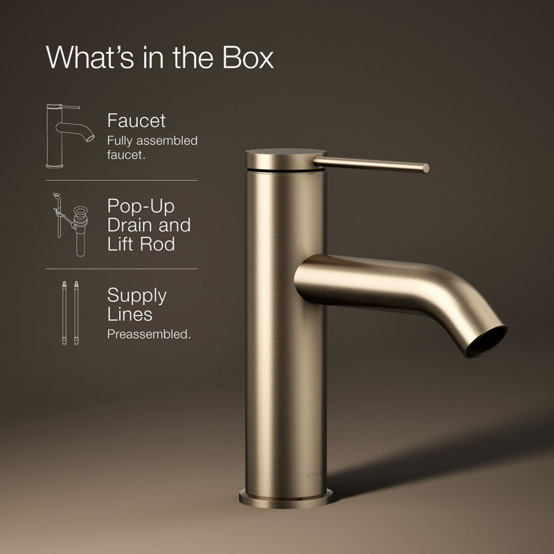 Components Single-Handle Bathroom Sink Faucet, Bronze