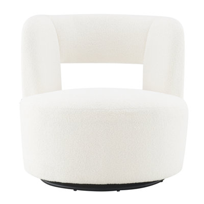 Chaise pivotante de couleur crème - ajoute de l'élégance à la chambre à coucher avec siège confortable idéal pour les espaces de lecture