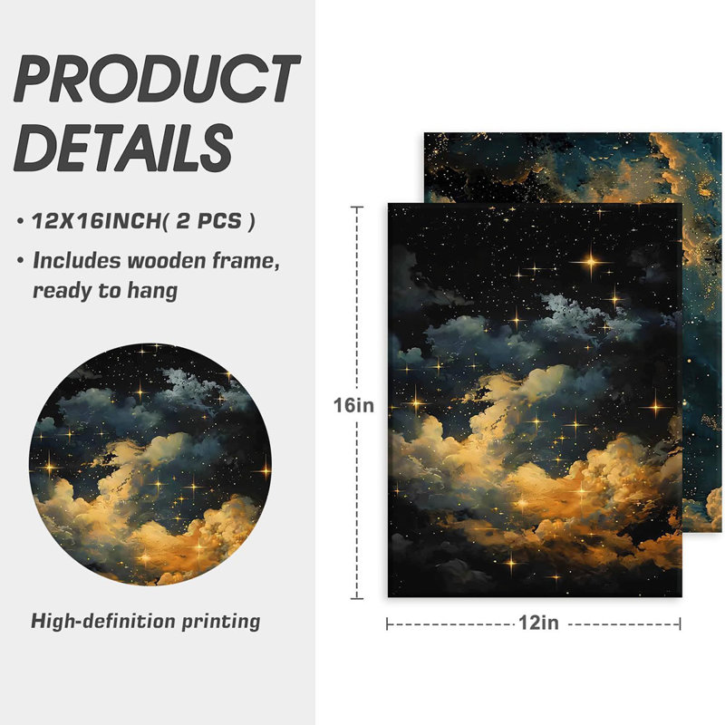 2 Piece Wrapped Canvas Wall Art