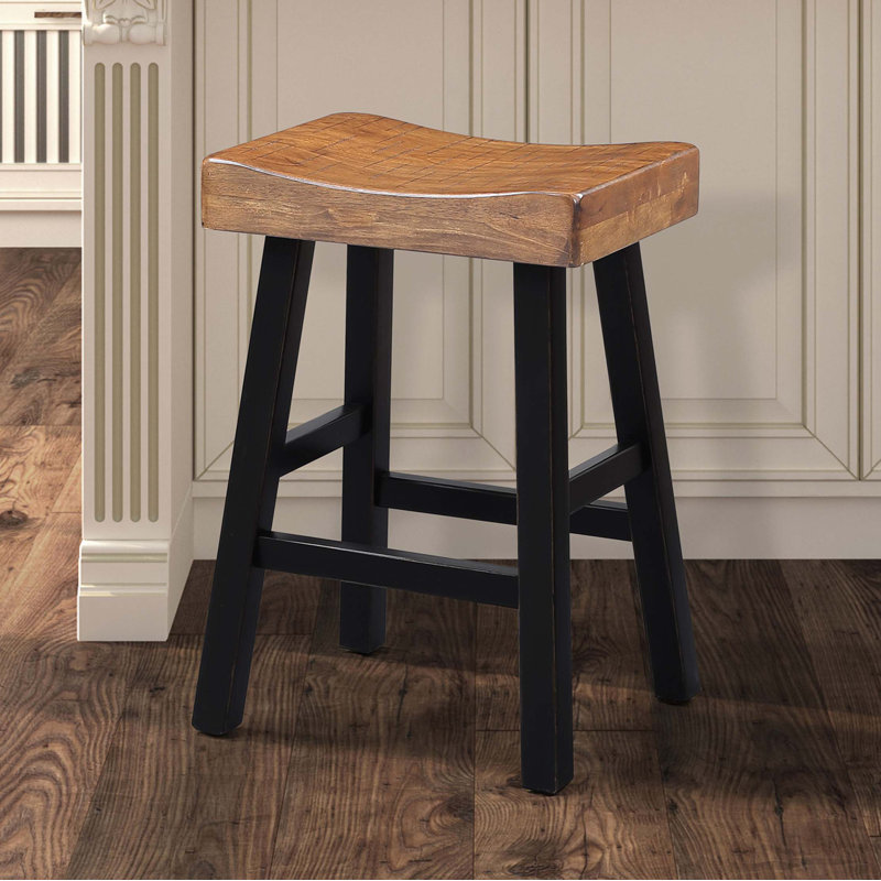# N / A, Siège en chêne / structure noire, Tabouret de comptoir (siège d'une hauteur de 24 p