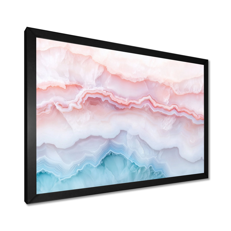 «Agate Dream River IV», reproduction d'art sur pierre, H 12 po x l 20 po, Reproduction encadrée, Noir
