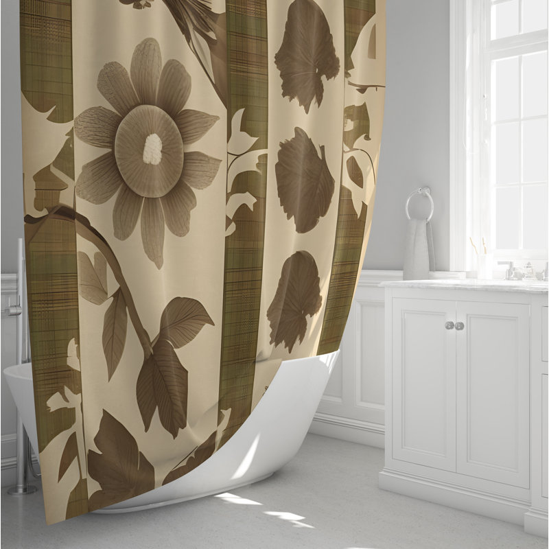 Allya Floral Shower Curtain, 72" H x 70" W