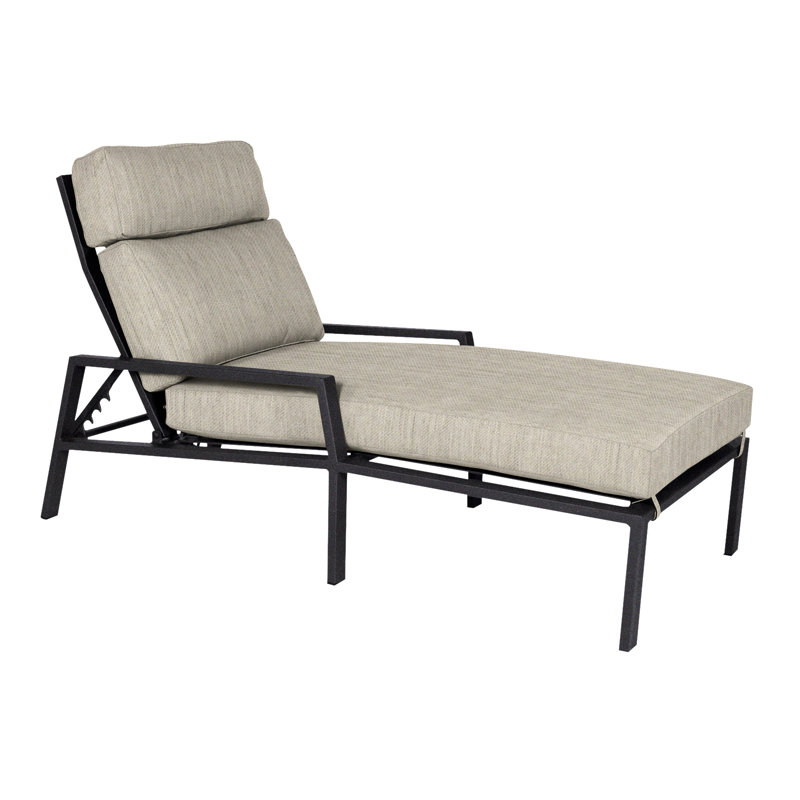 Aris Outdoor Chaise Lounge, Graphite, Alcazar Redwood