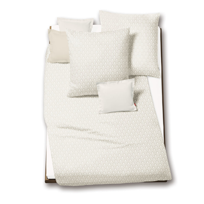 Zürich 255 TC Duvet Cover Set, 155 x 220cm Duvet Cover + 1 Pillowcase, Melange Silver
