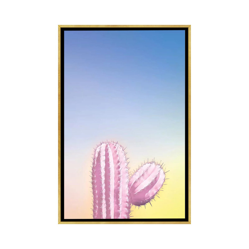 Art my cactus, H 26 po x l 18 po x P 1,5 po, Toile encadrée d'or