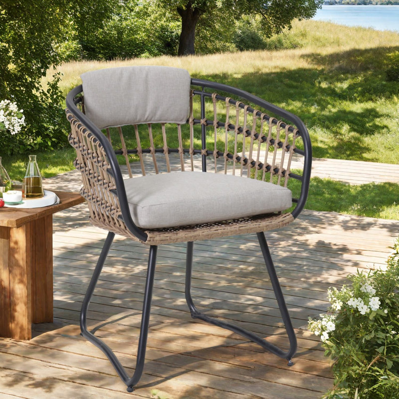Ensemble de 2 chaises de patio confortables et de fauteuils en rotin durables pour le jardin