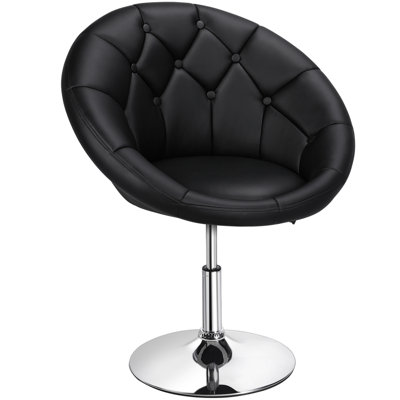 Fauteuil demi-tonneau pivotant capitonné Mavin
