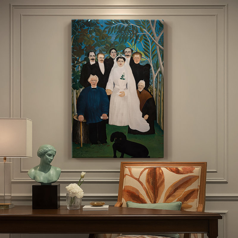 La fête de mariage (La Noce) - Toile tendue avec châssis par Henri Rousseau, 24 po x 36 po