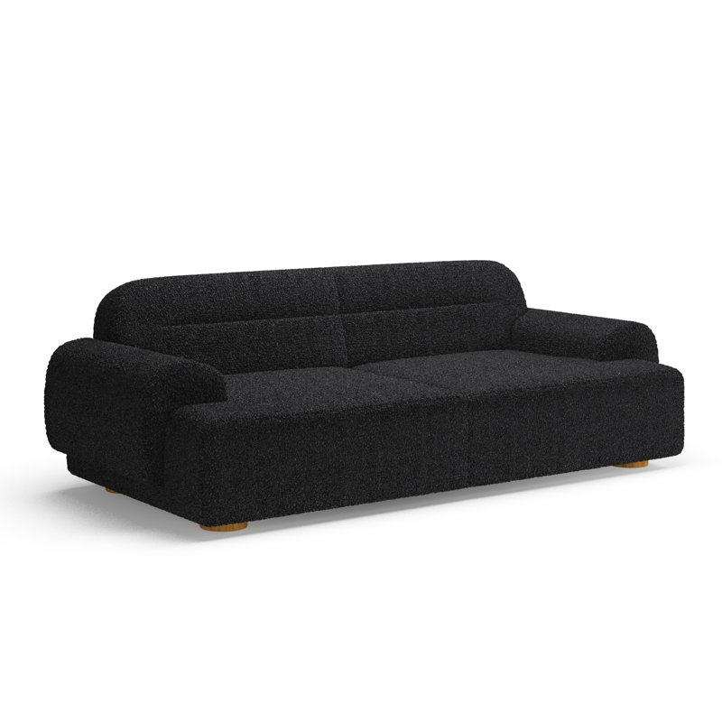 Canapé rembourré Ayda, Boucle noire 100% polyester