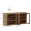 Buffet arqué 65 "avec porte vitrée et tablettes réglables, brun clair-183381403