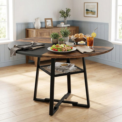 Table de salle à manger moderne et ronde pouvant accueillir 4 à 6 personnes