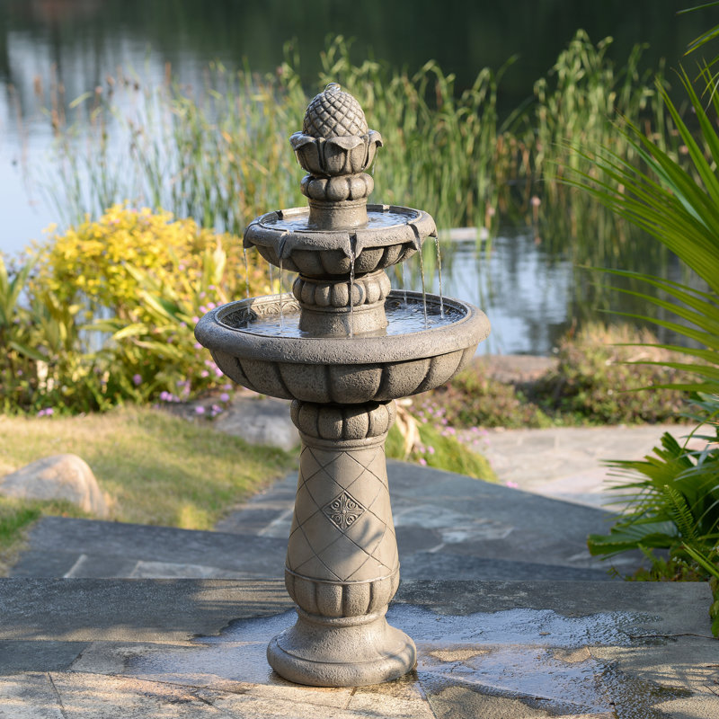 Weather Resistant Floor Fountain, Grey