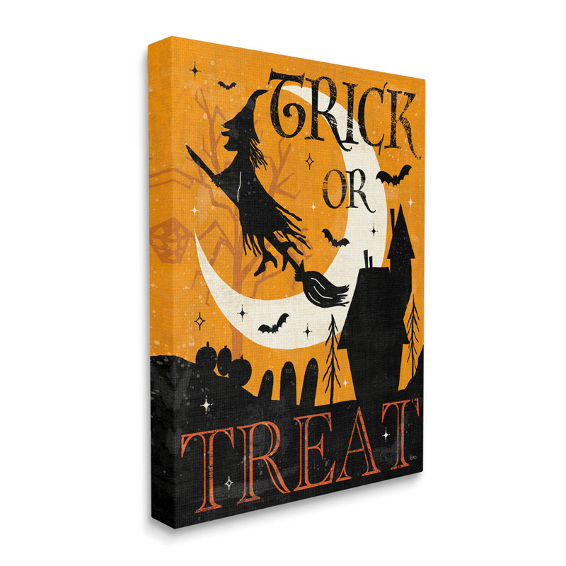 Art mural sur toile «Trick or traiter» par Véronique Charron, H 48 po x l 36 po x P 1,5 po