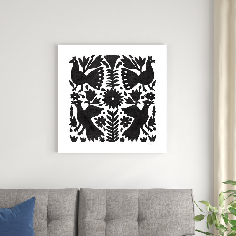 Otomi Elegance noir IV, H 30 po x l 30 po