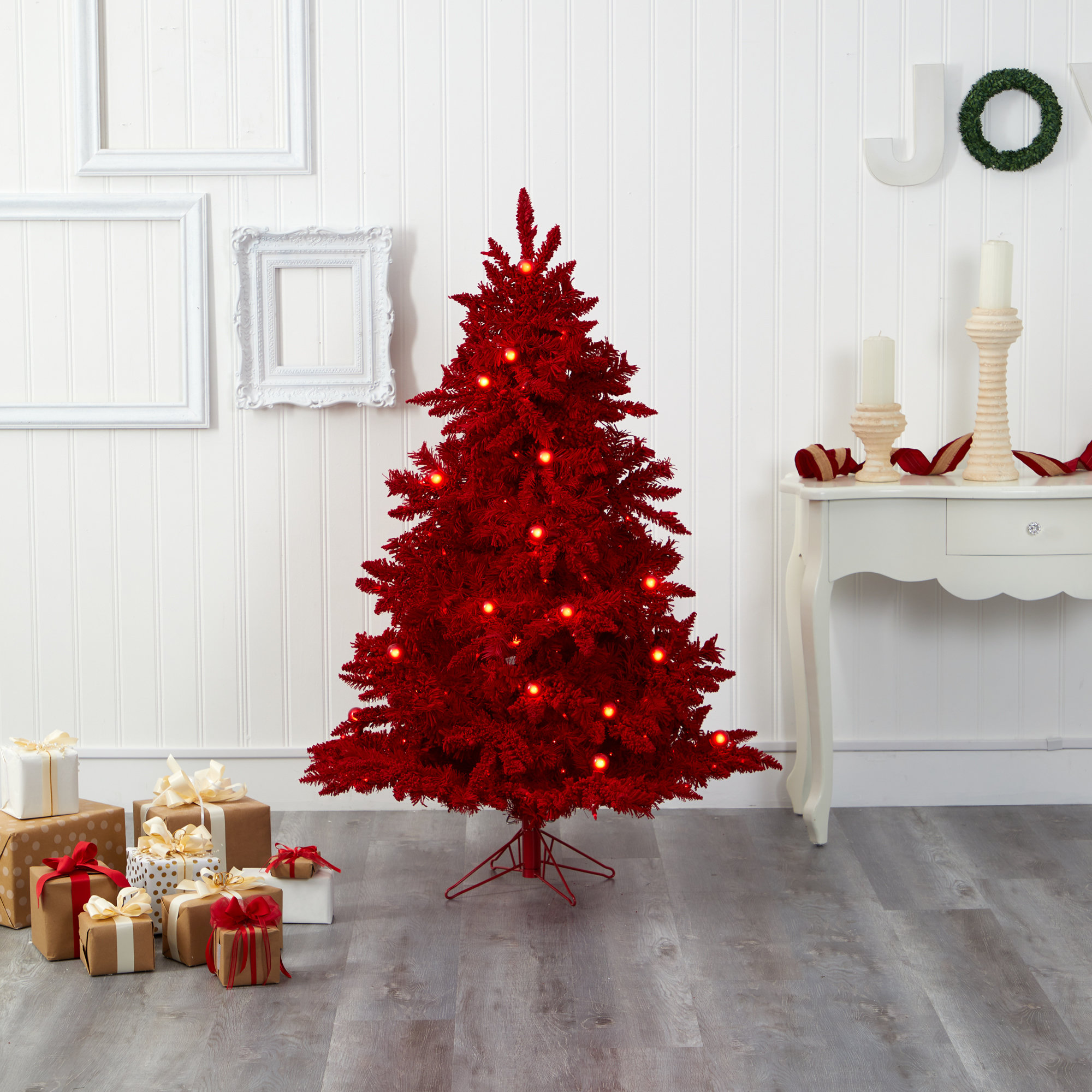 Lighted Artificial Fir Christmas Tree, 5' H