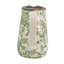 Vase en céramique blanc avec motif floral vert-131440649