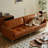 Caramel Retro Straight-Line Sofa
