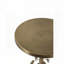 Table d'appoint ronde en fer avec accents floraux dorés et blancs - Base en ciment, 11,8 po x 11,8 po x 28,3 po