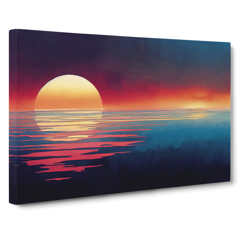 Flowing Sunset Seascape - Wrapped Canvas, 50cm H x 76cm W x 3cm D