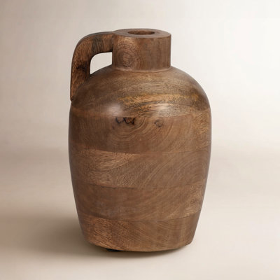 Sagebrook Home Talullah Mango Wood Handled Vase - Enhance Your Home Decor Elegance