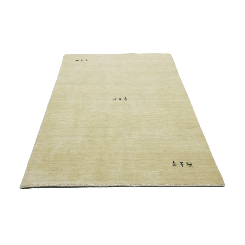 Tapis oriental moderne Oatmeal Tribal Gabbeh, Rectangle 3 pi x 5 pi