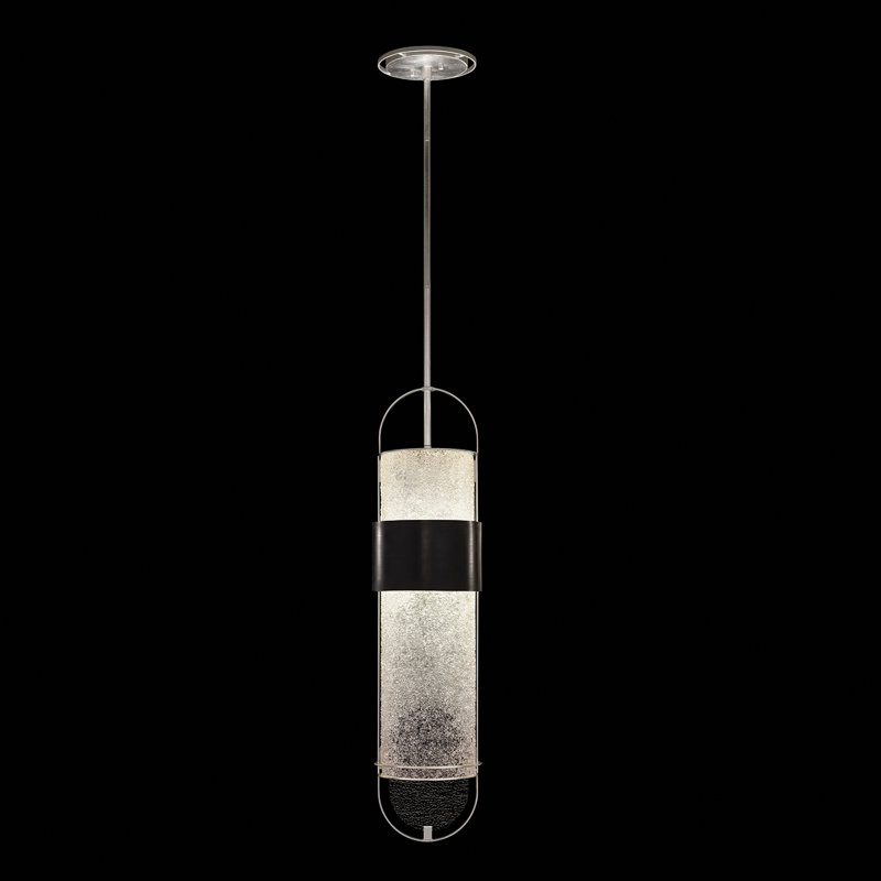 Luminaire suspendu rond BOND 8, Transparent, Noir / argent