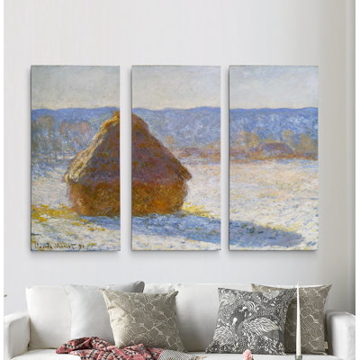 «Haystack Morning» par Claude Monet, reproduction d'art sur toile