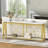 70.9" Marble Veined Table Top 2-Tier Console Table Sofa Table with Open Storage and LED Light