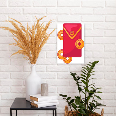 Lucky Red Envelope Coins Traditional Wall Art