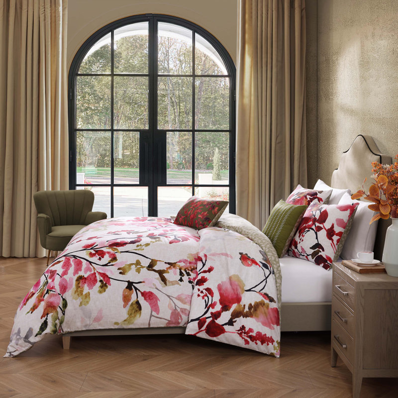 Ensemble d'édredon réversible 100% satin de coton 5 pièces Bebejan, Édredon de très grand lit et 4 pièces additionn