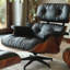 Fauteuil lounge en cuir avec bois massif-134994955