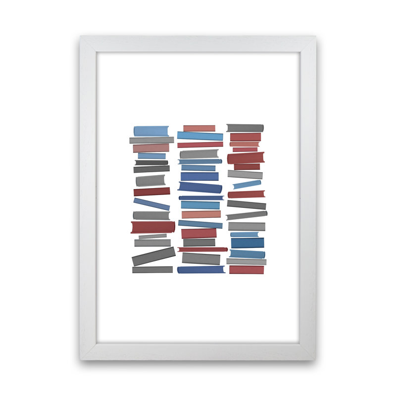 Books Colourful by Orara - Wrapped Canvas Print, White Framed, 42cm H x 29.7cm W x 3cm D